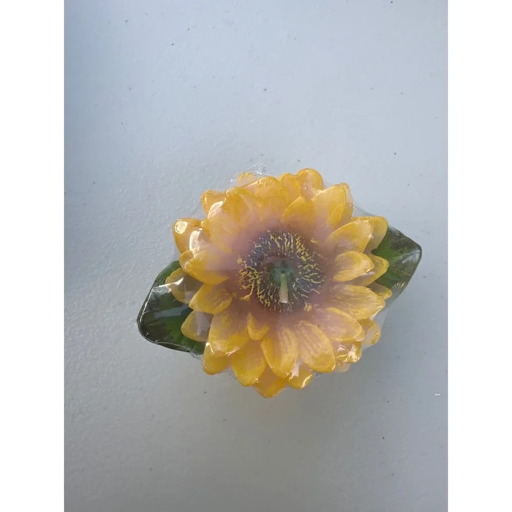 Home Interiors Sunflower Floating Candles Set of 6 Yellow Floral Decor 12116-RT